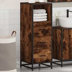 vidaXL Armoire de bain chêne fumé 35x37 5x100cm bois d'ingénierie
