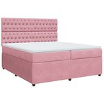 vidaXL Sommier à lattes de lit avec matelas Rose 200x200 cm Velours