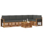 vidaXL Ensemble de canapé d'angle 7 Pièces Naturel et Anthracite