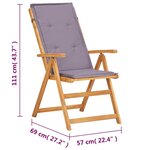 vidaXL Chaises inclinables de jardin 2 Pièces Marron Bois solide d'acacia