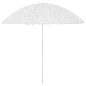 vidaXL Parasol de plage Hawaii Blanc 300 cm