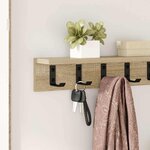 vidaXL Porte-manteau mural Chêne sonoma 60 x 10.5 x 10.5 cm