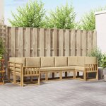 vidaXL Ensemble de canapés d'extérieur 7 Pièces Blanc et Beige