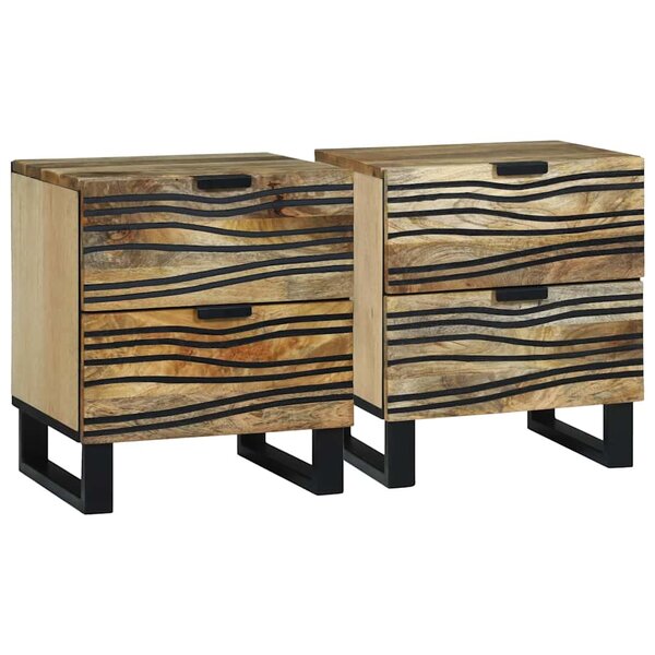 vidaXL Cabinet de chevet avec tiroir 2 Pièces Marron 40 x 33 x 46 cm