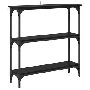 vidaXL Table console avec étagère Chêne noir 75 x 22.5 x 75 cm