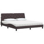 vidaXL Lit avec matelas marron foncé 180x200 cm tissu