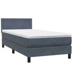 vidaXL Sommier à lattes de lit et matelas et LED gris foncé 90x210 cm velours