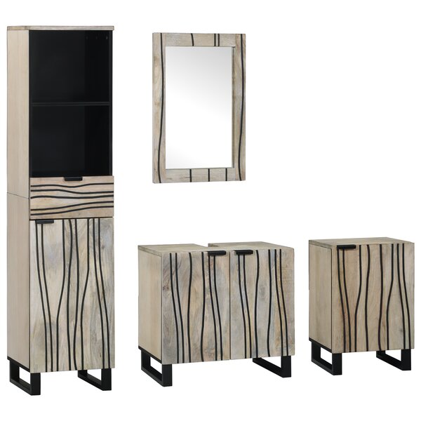 vidaXL Ensemble de mobilier de salle de bain 4 Pièces Marron noyer