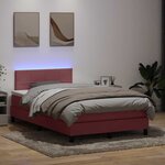 vidaXL Sommier à lattes de lit avec matelas et LED rose 120x210 cm velours