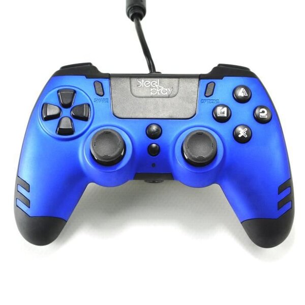 Manette filaire SteelPlay Metaltech Bleue pour PS4