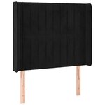 vidaXL Sommier à lattes de lit matelas et LED Noir 100x200 cm Velours