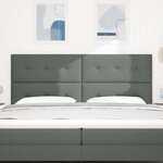 vidaXL Tête de Lit LED avec des lumières à LED Gris foncé 200 cm tissu