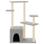 vidaXL Arbre à chat avec griffoirs en sisal gris clair 107 5 cm