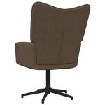 Vidaxl chaise de relaxation avec tabouret marron tissu