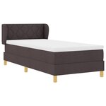 Lit Box Spring vidaXL avec Matelas Marron Foncé 90x200 cm Tissu