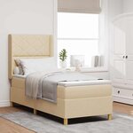 vidaXL Lit à ressorts avec matelas Crème 80 x 200 cm tissu