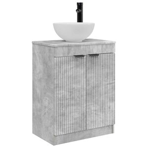 vidaXL Meuble de salle de bain avec évier Gris béton 54 x 35 x 83 cm