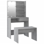 vidaXL Ensemble de coiffeuse avec LED Sonoma gris Bois d'ingénierie