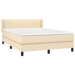 vidaXL Sommier à lattes de lit avec matelas Crème 140x190 cm Tissu