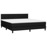 vidaXL Sommier à lattes de lit avec matelas LED Noir 160x200 cm Tissu