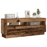 vidaXL Meuble TV avec lumières LED vieux bois bois d'ingénierie