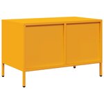vidaXL Meuble TV jaune moutarde 68x39x43 5 cm acier laminé à froid