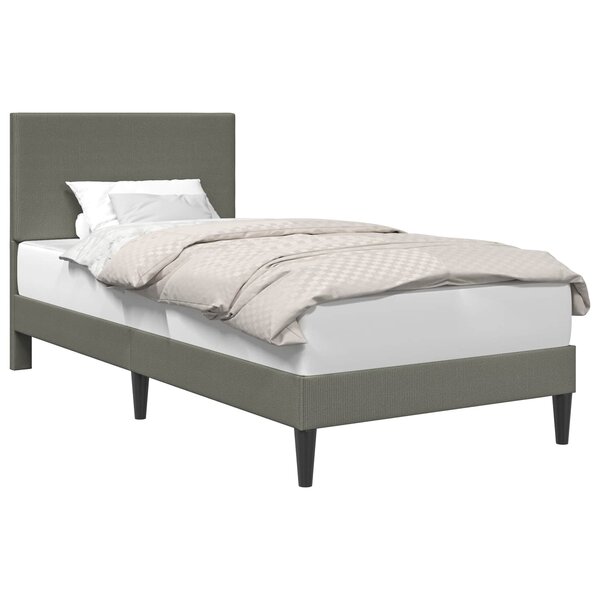 vidaXL Cadre de lit Gris clair 90 x 200 cm Tissu en velours côtelé