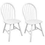 vidaXL Chaises à manger lot de 2 blanc bois d'hévéa solide