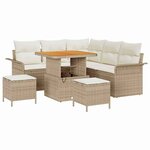 vidaXL Ensemble de canapé de jardin 8 Pièces Beige  Crème 80 x 80 x 71 cm