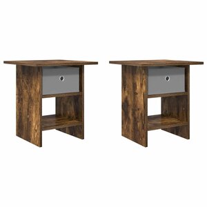 vidaXL Table de chevet 2 pc Chêne fumé 41 x 40 x 45 cm