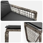vidaXL Ensemble de meubles d'extérieur 5 pc Gris