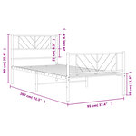 vidaXL Cadre de lit métal sans matelas avec pied de lit noir 90x200 cm