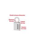 THIRARD - Cadenas à code Type 1  intérieur  alu  bleu  30mm  3 chiffres - THIRARD