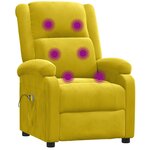 vidaXL Fauteuil électrique de massage Jaune Velours