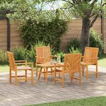 vidaXL Ensemble de salon de jardin 3 Pièces Marron Bois d'acacia massif