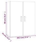 vidaXL Armoire murale suspendue Blanc 69 5x34x90 cm