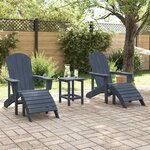 vidaXL Mobilier de jardin lounge 3 Pièces Bleu marine 38 x 38 x 46 cm