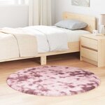 vidaXL Tapis Shaggy à poils longs NAVARRA rose poudré 120x120 cm