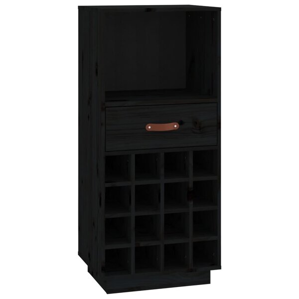 vidaXL Armoire à vin Noir 45x34x100 cm Bois de pin massif