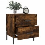 vidaXL Table de chevet chêne fumé 40x35x47 5 cm bois d’ingénierie