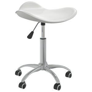 Chaise fauteuil siège de bureau informatique étude similicuir blanc 02_0023987