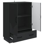 vidaXL Buffet avec tiroir Noir 66 x 34 5 x 92 cm Bois d'ingénierie