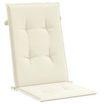 vidaXL Coussins de chaise de jardin dossier haut lot de 6 crème tissu