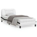 vidaXL Cadre de lit avec lumières LED blanc noir 90x190 cm similicuir