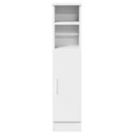 vidaXL Meuble de salle de bain avec porte-rouleau blanc 20 5x22x90 cm