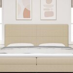 vidaXL Tête de lit LED avec des lumières à LED Vert gris 200 cm tissu