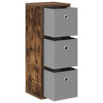 vidaXL Buffet avec tiroir Chêne fumé 25 5 x 22 x 69 5 cm