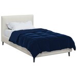vidaXL Duvet d'hiver Matelassé Bleu foncé 155 x 200 cm Microfibre