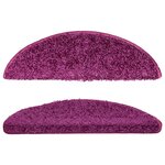 vidaXL Tapis d'escalier 15 Pièces violet 56x17x3 cm