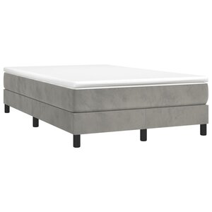 vidaXL Sommier à lattes de lit et matelas gris clair 120x190cm velours
